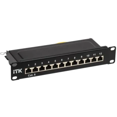 1U патч-панель кат.6 STP 12 портов 10'' (Dual IDC)