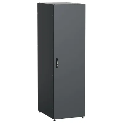 Шкаф серверный 19'' 42U 600х800мм одностворчатые глухие двери IP54 черный РФ