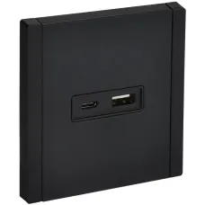 FORTE&PIANO Розетка USB A+C 18Вт FP151M металл черный