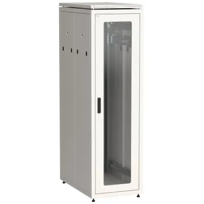 ITK Шкаф сетевой 19'' LINEA N 42U 600х1000 мм стеклянная передняя дверь, задняя перфорированная серый