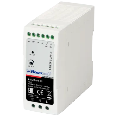 Блок питания на DIN рейку AC/DC 60W вход 100-240V,выход 12V 5A A