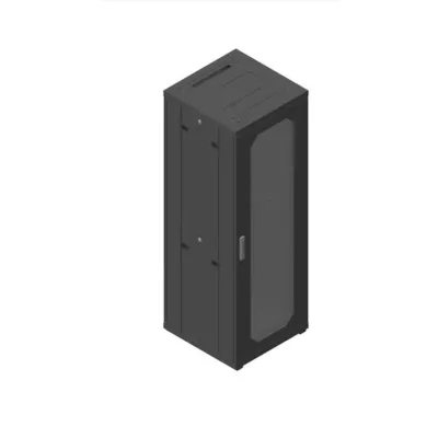 Шкаф телекоммуникационный напольный 18U, (988х600х800 мм), двери стекло/сталь, цвет черный