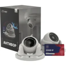 Комплект видеонаблюдения Видеокамера  IP 2Мп купольная уличная (2 шт) + промокод Trassir Cloud на 2000р.
