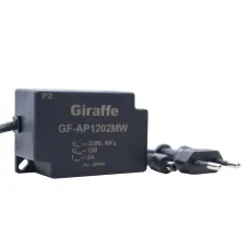 Блок питания 12V/2A, со шнурами вилка 220В и разъем 12В, пластик