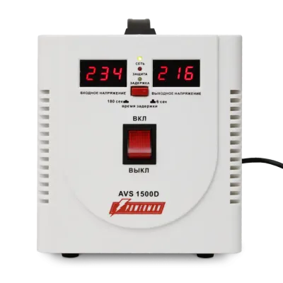 Стабилизатор напряжения POWERMAN AVS 1 500D для ПК, ТВ и другой техники, для котла