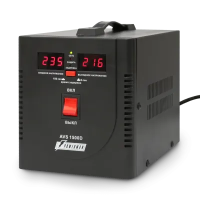 Стабилизатор напряжения POWERMAN AVS D на 1 500 для ПК, ТВ и другой техники, для котла