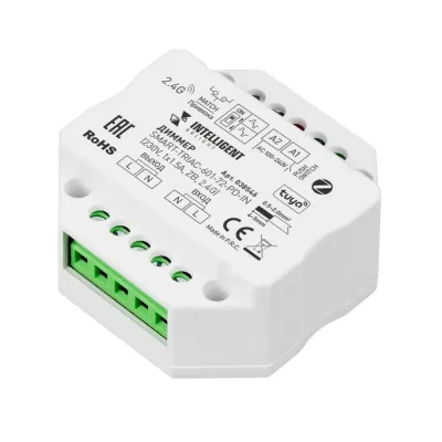 Диммер INTELLIGENT SMART-TRIAC-601-72-PD-IN (230V, 1x1.5A, ZB, 2.4G) (IARL, IP20 Пластик, 5 лет)