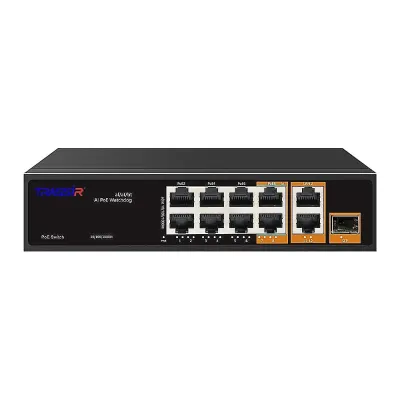 Коммутатор неуправляемый 8x100Мбит/с (RJ45 с PoE+), 2x1Гбит/с (RJ45) + 1x1Гбит/с (SFP) 120Вт