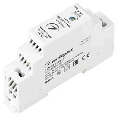 Блок питания ARV-DR15-48 (48V, 0.32A, 15W) ( IP20 DIN-рейка)