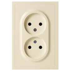 Розетка скрытого монтажа в рамку без заземления двойная 2X2P 16А-250В IP20 слоновая кость 15-2107-02 Galaxy