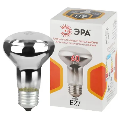 Лампа накаливания 60Вт 230В рефлектор цветная коробка E27 R63-60-E27-230
