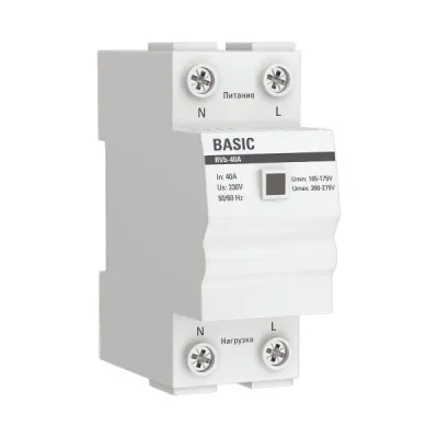 Реле напряжения (сквозное подкл.) RVb-40A EKF Basic