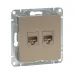 Механизм розетки RJ45 - 2шт  (cat5)  шампань Эпика EKF