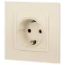 14-2102-02 ЭРА Розетка 2P+E Schuko со шторками, 16A-250В, IP20, Эра Elegance, сл.кость (10/100/3000)