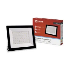 Прожектор светодиодный СДО-7 100 Вт 6500К IP65 черный IN HOME