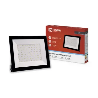 Прожектор светодиодный СДО-7 100 Вт 6500К IP65 черный IN HOME