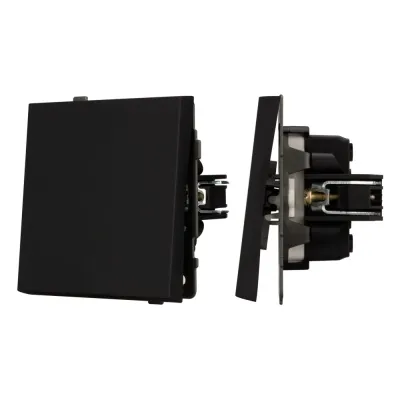 Механизм выключателя одноклавишный проходной SWT-TENDO-MKP1-SFPL-BK 230V, 10A, Чёрный, 1 пост