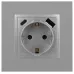 Розетка ЭРА Elegance 14-4108-03 2P+E 16A-250В со шторками с USB type-A+C 5В-3А алюминий