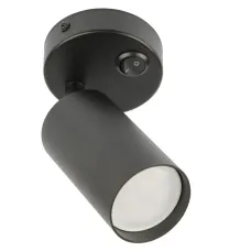 Светильник DLC-S620 GU10/B BLACK декоративный накладной серия Sotto Без лампы цоколь GU10 Выкл на корпусе Металл Черный TM Fametto