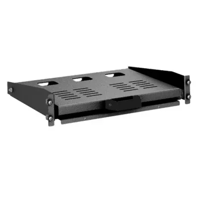 Полка выдвижная для клавиатуры 2U 300мм RAL9005