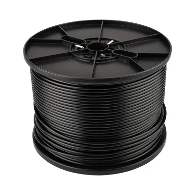 Кабель коаксиальный RG-6U, 75 Ом, CCS/Al/Al, 64%, бухта 305 м, черный OUTDOOR, REXANT