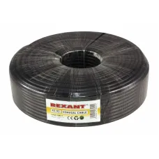 Кабель коаксиальный RG-6U+Cu 75 Ом Cu/Al/Cu 64% OUT черный 100 м