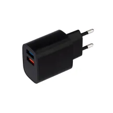 Устройство сетевое зарядное 2 x USB, 5V, 2.4 A, черное,