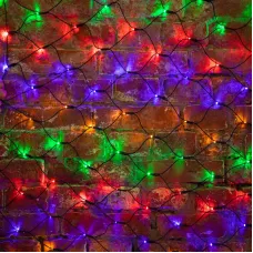 Гирлянда Сеть 1х1,5 м, черный ПВХ, 160 LED мультиколор