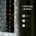 Гирлянда светодиодная Дождь 1.5х1.5 м 144 LED, прозрачный ПВХ, с контроллером, холодное белое свечение