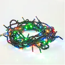 Гирлянда Твинкл Лайт 20 м, 200 LED МУЛЬТИКОЛОР (RGYB), черный ПВХ, IP65, динамика, 230В соединяется NEON-NIGHT (нужен контроллер 217-204)