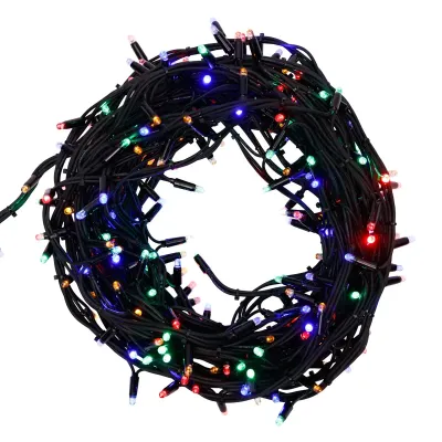Гирлянда Твинкл Лайт 20 м, 240 LED МУЛЬТИКОЛОР, черный Каучук, IP67, динамика, 230В соединяется NEON-NIGHT (нужен контроллер 217-204)