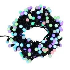 Гирлянда Мультишарики 17,5мм, 20 м, 200 LED RGB, черный ПВХ, IP65, быстрая смена цвета, 230В соединяется NEON-NIGHT (нужен шнур питания 303-500)