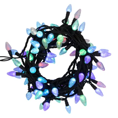 Гирлянда Мультишишки 23 мм, 10 м, 80 LED RGB, черный Каучук, IP65, быстрая смена цвета, 230В соединяется NEON-NIGHT (нужен шнур питания 315-000)