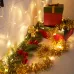Гирлянда светодиодная Мишура золотая 10 LED, 1,5 м, прозрачный ПВХ, теплое белое свечение, 2 х АА батарейки не в комплекте