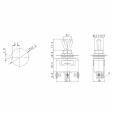 Тумблер 250В 15А (3c) вкл-выкл-(вкл) однополюсной (KN-113)