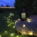 Фонарь декоративный на солнечной батарее 20х20х22 см, черный плетеный корпус, тёплый белый свечение
