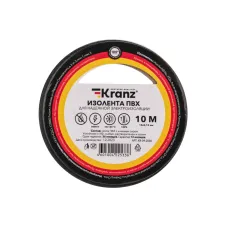 Изолента ПВХ KRANZ 0.13х15 мм, 10 м, черная 10шт