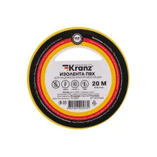 Изолента ПВХ KRANZ 0.13х15 мм, 20 м, желтая 10шт