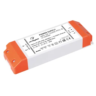 Блок питания ARV-SP-24200-PFC-B (24V, 8.3A, 200W) (IP20 Пластик, 5 лет)