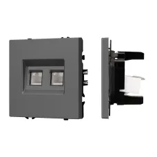 Механизм сдвоенной компьютерной розетки SCT-NOBE-MPC2-SFPL-GR, RJ-45, CAT6, Серый