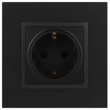 14-2101-05 ЭРА Розетка 2P+E Schuko, 16A-250В, IP20, Эра Elegance, антрацит (10/100/2800)