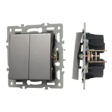 Механизм выключателя двухклавишный проходной SWT-MKP2-PL-GR 250V, 16A