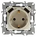 12-4109-04 ЭРА Розетка 2P+E 16A-250В, штор. с 2xUSB 5В-3А, Эра12, шампань (10/100/2000)