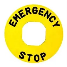 "Табличка ?60мм с маркировкой ""EMERGENCY STOP"" пластик"