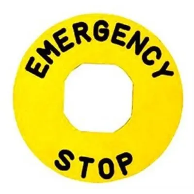 "Табличка ?60мм с маркировкой ""EMERGENCY STOP"" пластик"