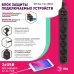 Сетевой фильтр ЭРА  USF-5es-1.5m-USB-B с базовой защитой с заземлением с выключателем 5 розеток 1,5м 2хUSB 10А черный