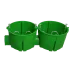Коробка установочная ЭРА KUTS1-68-45-green зеленая 68х45мм для твердых стен с саморезами, один стыковочный узел IP20