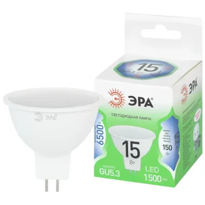 Лампа светодиодная LED 15Вт 1500Лм 6500К софит MR16 GU5.3 холодный свет GREEN LINE