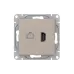 Механизм розетки HDMI+RJ45 (cat5)  кремовый Эпика EKF