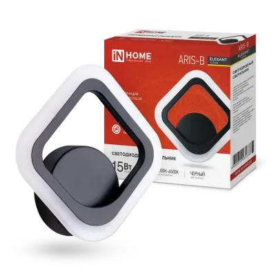 Светильник светодиодный ELEGANT ARIS-B 15Вт 230В 3000-6500K 1200Лм STEP COLOR черный IN HOME